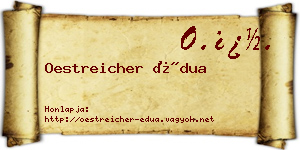 Oestreicher Édua névjegykártya